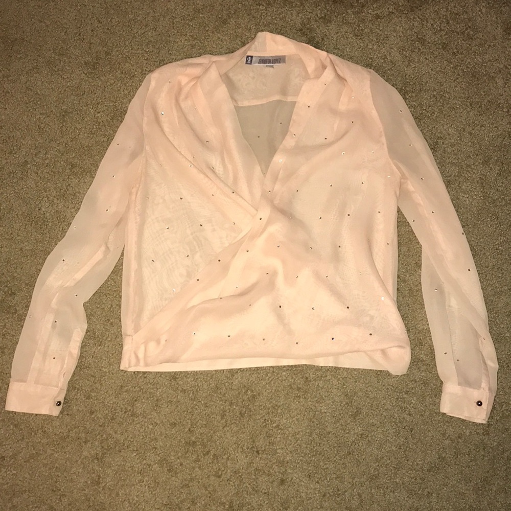 Pink sheer top